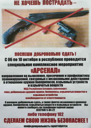 Основной этап специального комплексного мероприятия «Арсенал» пройдёт в Беларуси с 6 по 10 октября